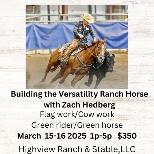 Building the Versatility Ranch Horse clinic March 15-16 Green rider  1p-5p