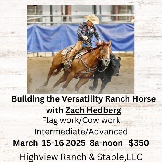 Building the Versatility Ranch Horse clinic March 15-16 Int/Adv 8a-noon